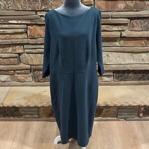Boden Dark Teal Ribbed Long Sleeve Dress